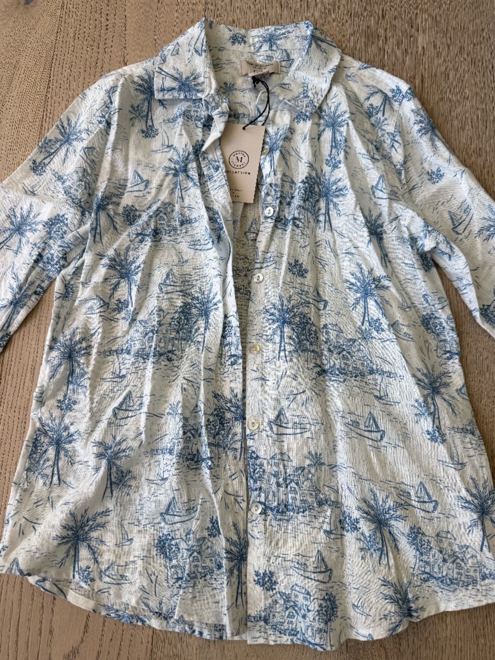 NWT Martha Stewart Collection 100% Linen Women's Button-Up Size Small